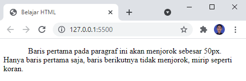 Indentasi Paragraf