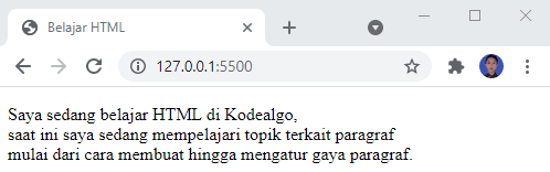 Paragraf HTML dengan Baris Baru