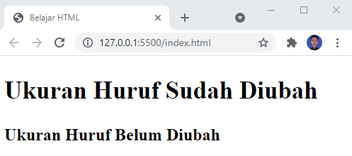 Ukuran Huruf Heading