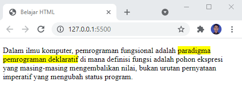 Teks HTML dengan Marker