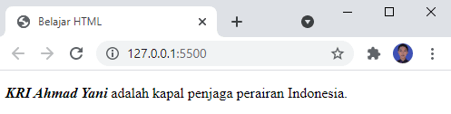 Teks HTML Tebal dan Miring